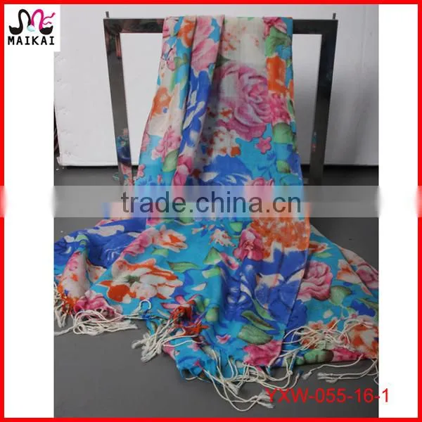 Animal print wool pashmina women scarf winter 2015