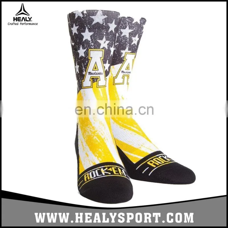 Popular Sublimation NCAA Appalachian State Mountaineers Custom Athletic Crew Socks