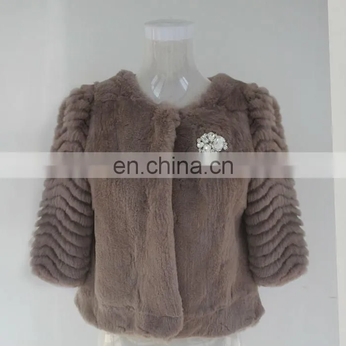 2013 stylish genuine rabbit fur coat winter wear Korean women