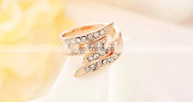 New Gold Plated Rings for women engagement CZ diamond jewelry vintage women wedding rings fashion Accessories