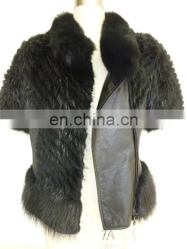 HK103 Ladies raccoon dog fur coat