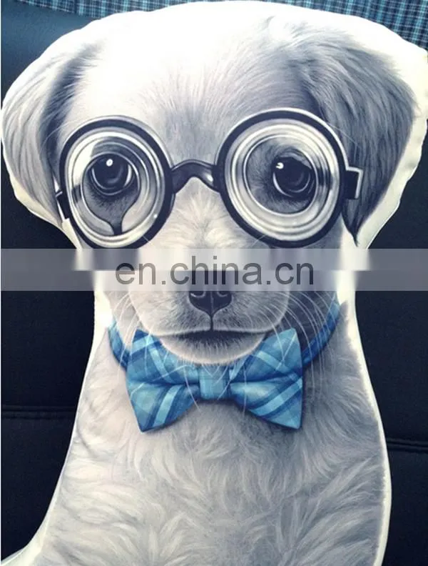 2016 Fashion cheap plush 3d printing home decorative dog pillow