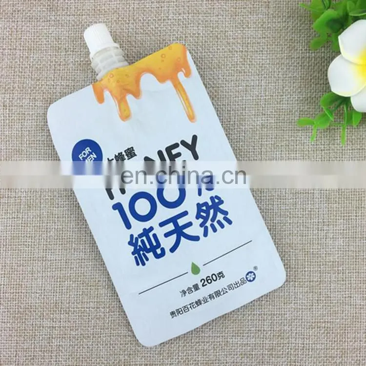 Reusable Food Grade Reusable Aluminum Foil Honey Packaging Spout Pouch For Man