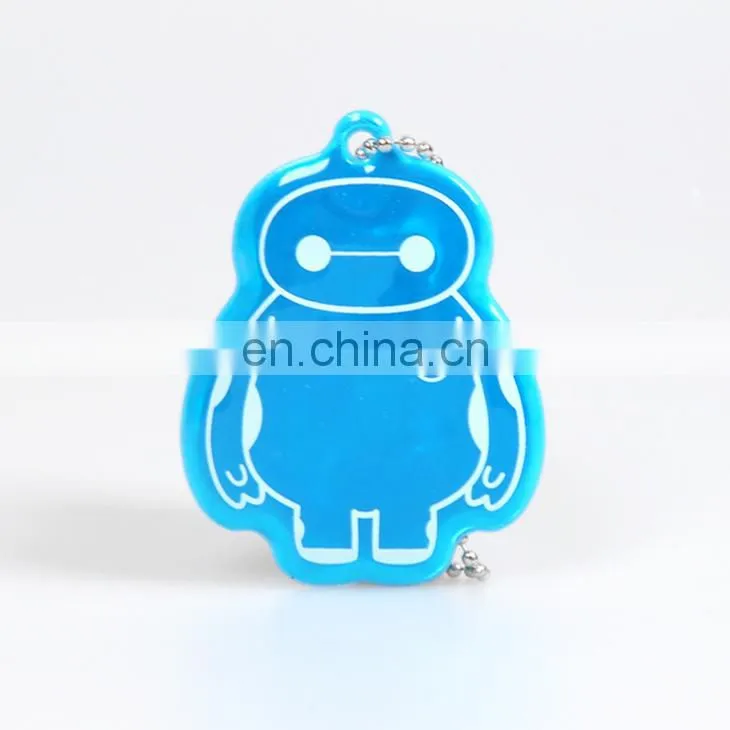 Wholesale Promotion Cheap Ball Chain Type Custom Made Shape And Text Multi Color Reflective Pvc Keychain