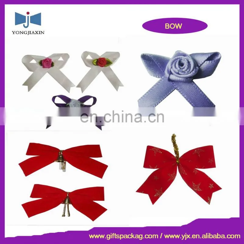 Pre Tied Printed Satin Ribbon Bow for Gift Packaging