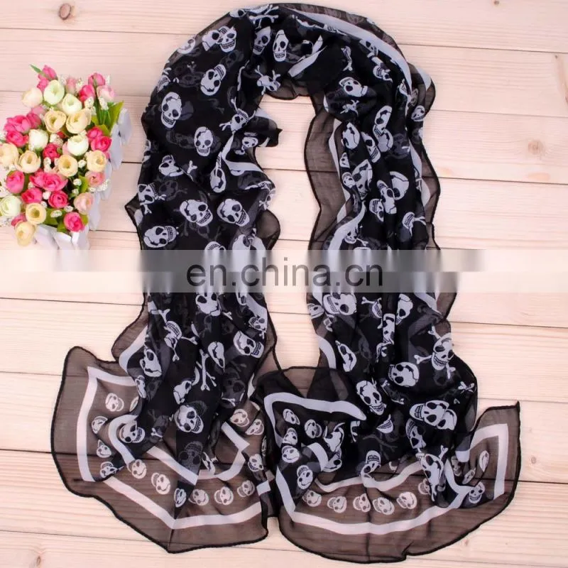 Wholesales Fashion Printed Gradient Chiffon Scarf
