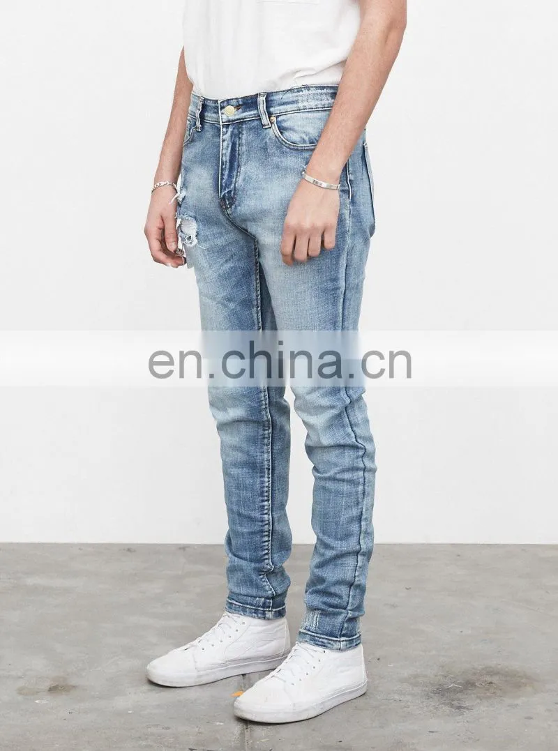 DiZNEW Destroyed stretch denim jeans rips skinny denim man jeans pant ripped jeans