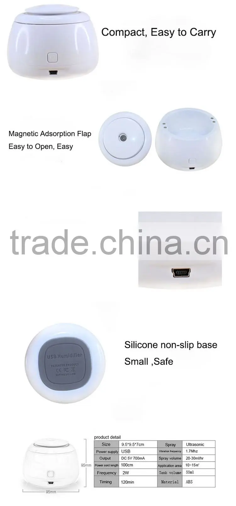 Romatic Battery Powered Purify Air USB Humidifier Aromatherapy Aroma Diffuser