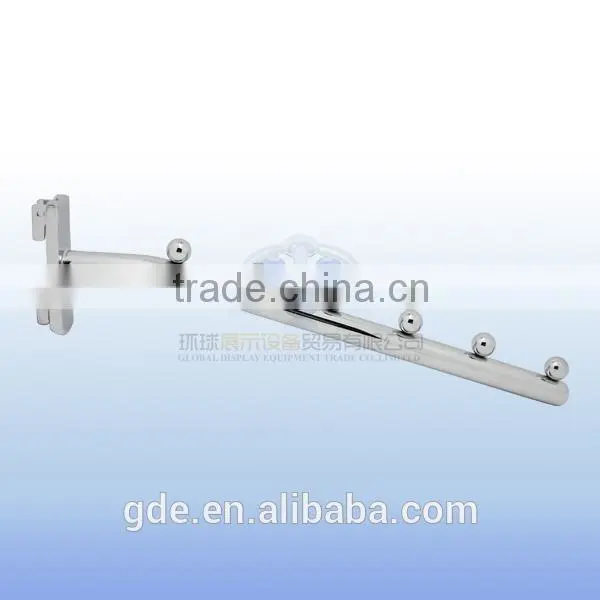 Metal chrome display hook for slotted channel store & supermarket supplies