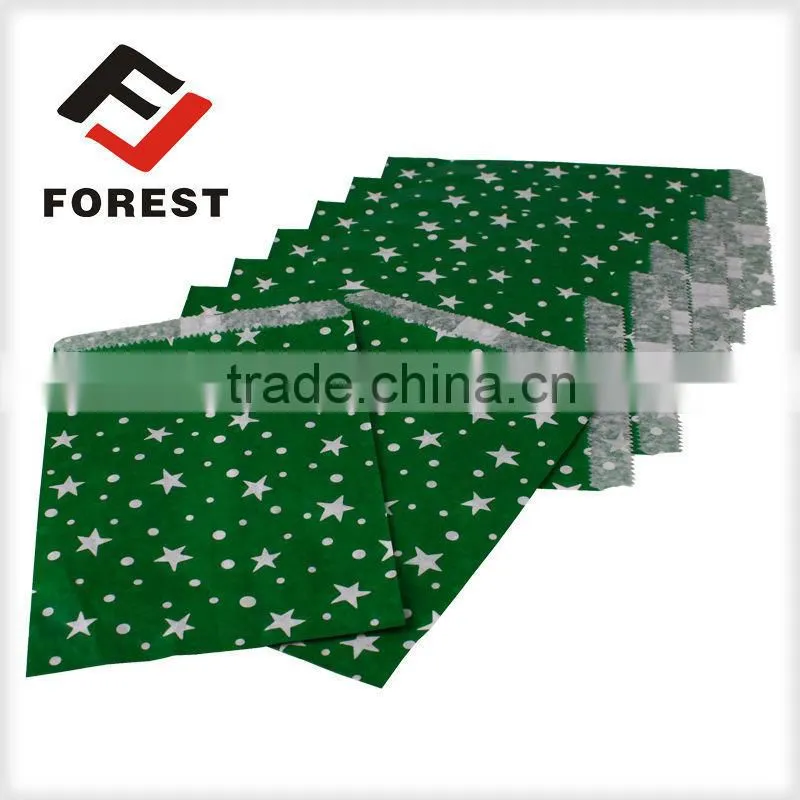 Green grocery paper bags retail