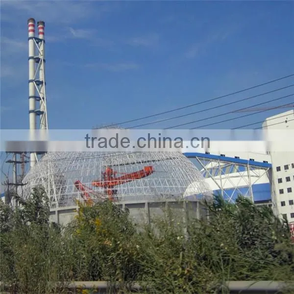 Anti-rust hot galvantized space frame coal storage bin