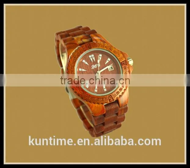 Hot selling vogue import wood men watch wood fashion quartz watch