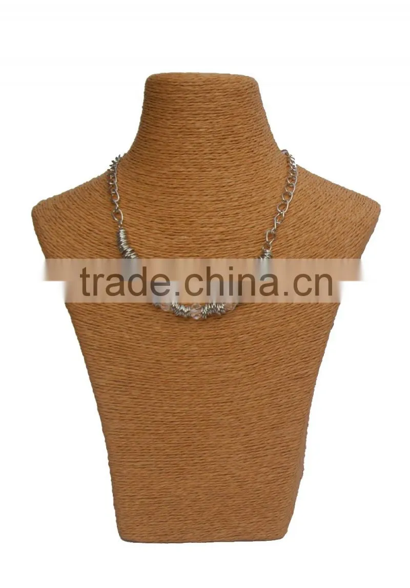 China Folk Art Handmade PU Necklace Bust Jewelry Display Wine Bust Jewelry Necklace Display