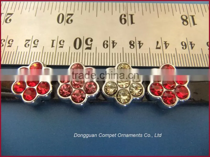 10mm full diamond double heart shaped slide charms diy jewellery accessories