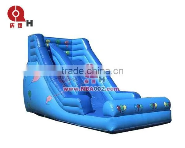 QHIS10 Lovely Balloons Pattern Blue Outdoor Inflatable Slide for Kids