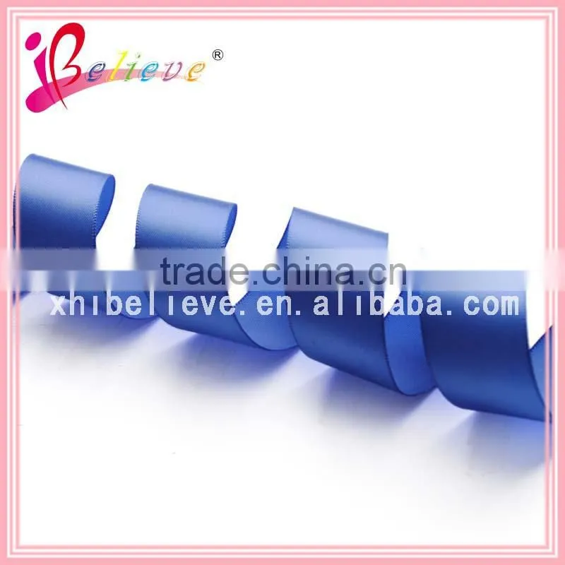 Wholesale solid boutique polyester material double face satin ribbon