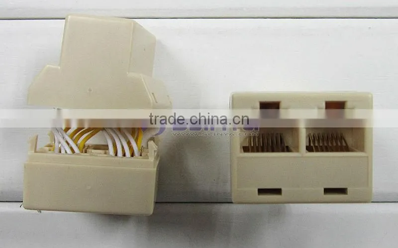 RJ45 Network Cable 1-to-2 Female-Female Spliter Coupler 8P8C