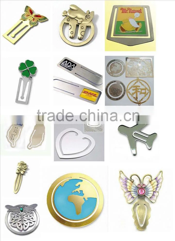 Christmas santa shaped metal bookmarks /gold metal bookmarks for books