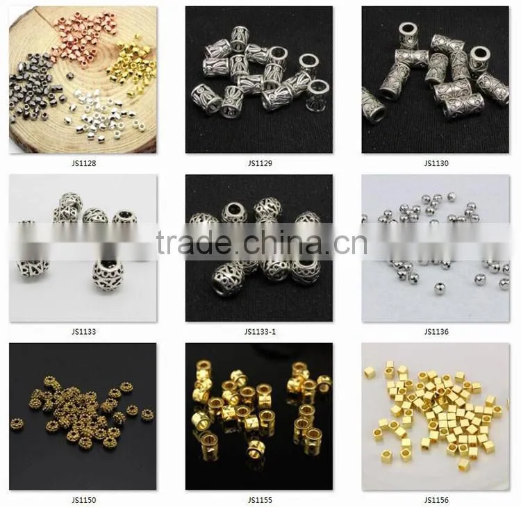 JS1218 Gold silver double disc rondelle spacer Beads,hot bracelet jewelry finding supplies