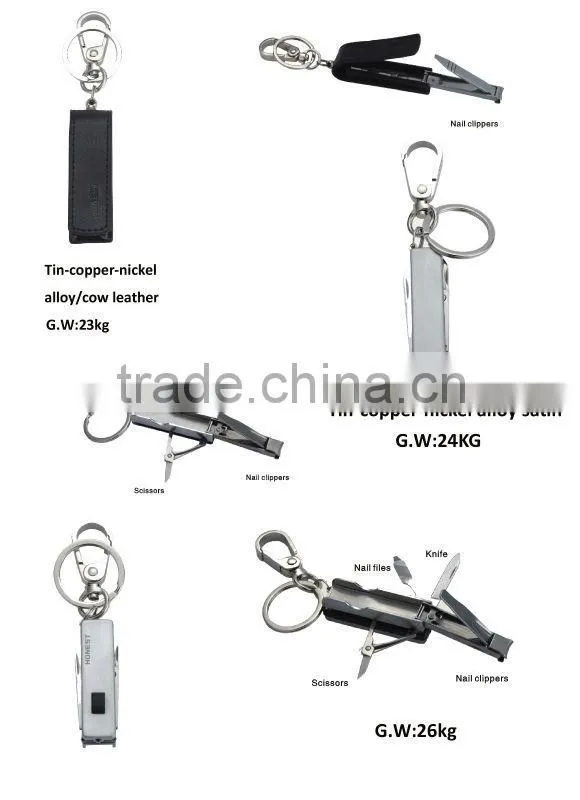 Business gift, Promotional gift items, Customized Logo Keychain, Metal Keychain with Nail Clipper, Key chains