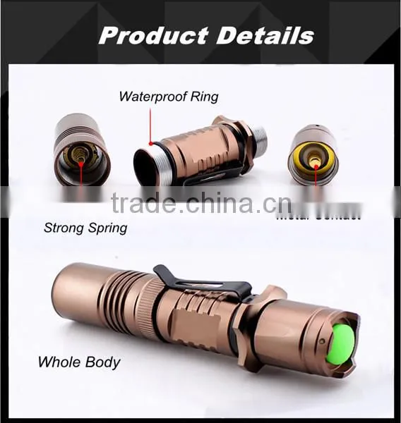 (1500363) XML T6 Portable Handy EDC LED High Quality Chip Flash Light