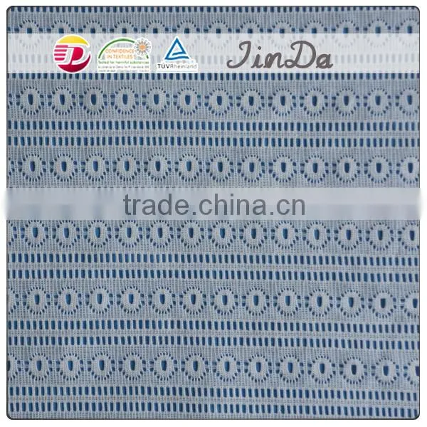 Nylon white elastic polish lace fabric for baby dress