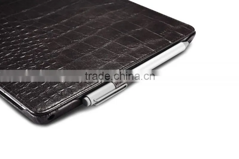 Icarer Luxury Crocodile Grain Genuine Leather Flip Case for Surface Pro 4 ultra thin holder leather case for surface pro 4