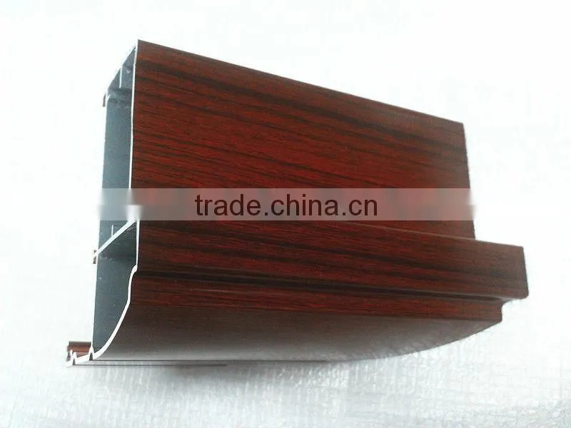 Different Shape and Size Wood Grain Aluminium profile For Windows and Doors