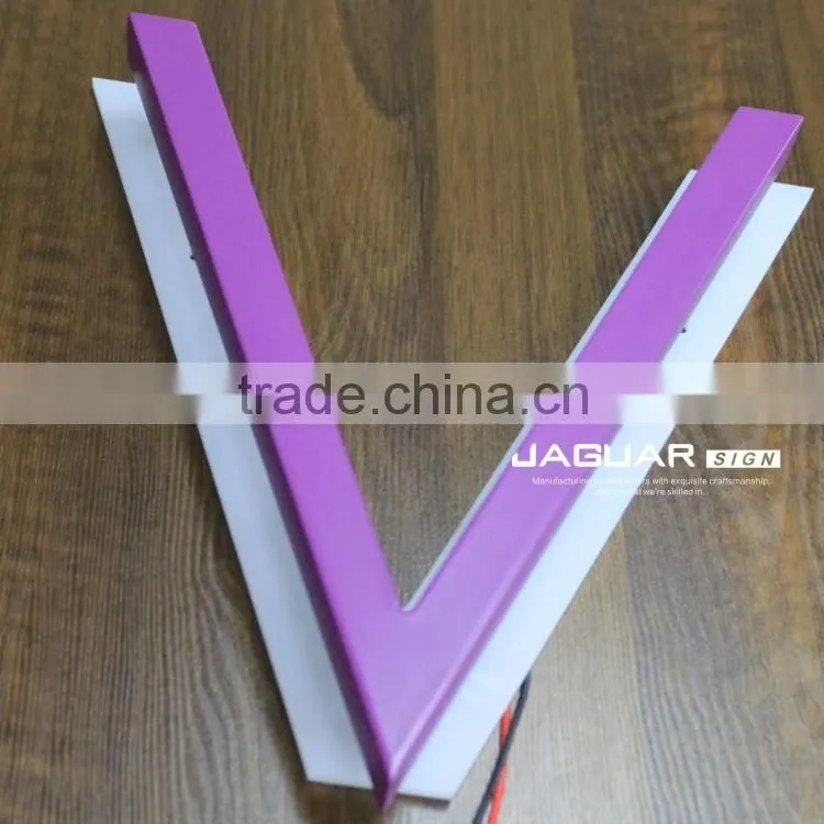 Shop decorative waterproof frontlit / backlit advertising baking finish acrylic led letters sign and alphabet numbers