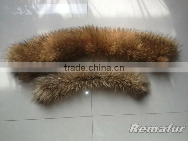 Factory Selling Good Quality Raccoon Fur Strips Dyed Color with Tape