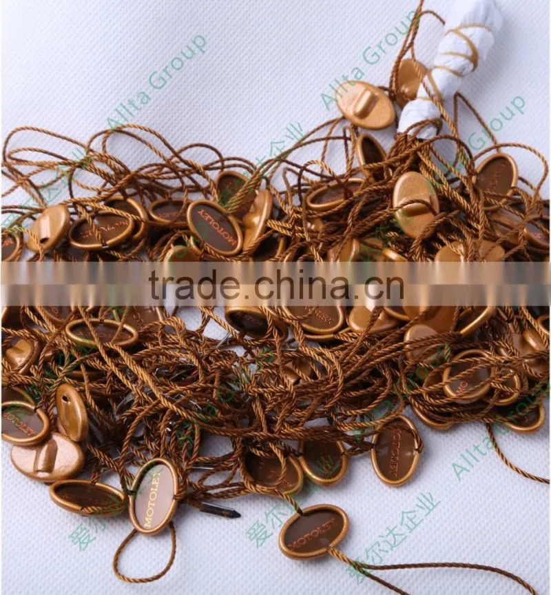 China new style custom string seal tag, hang tag string, garment plastic seal tag