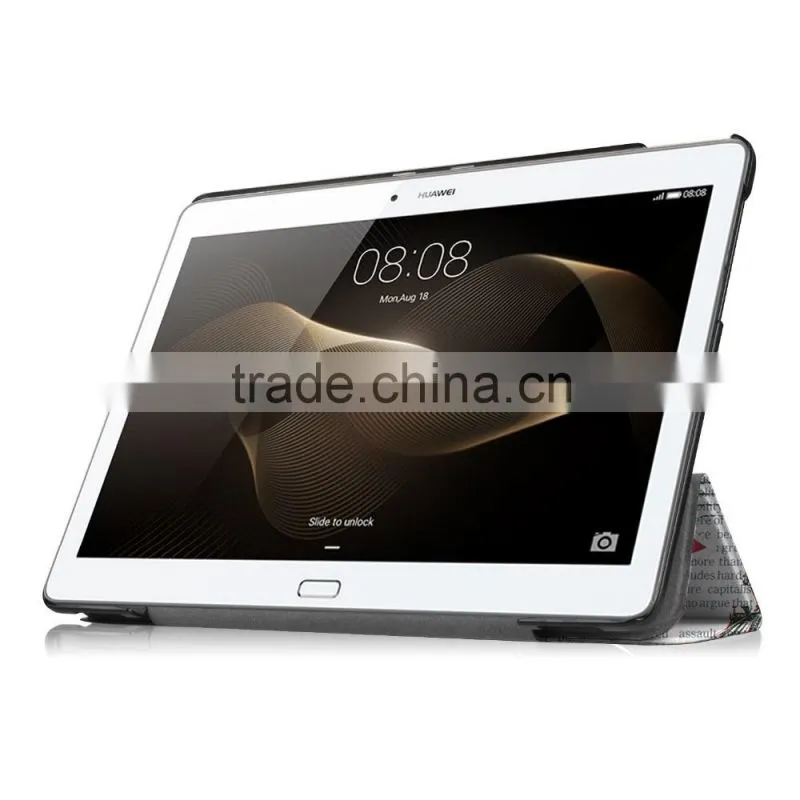 Premium pu leather Smart Stand Case for Huawei MediaPad M2 10.0 with different pattern design