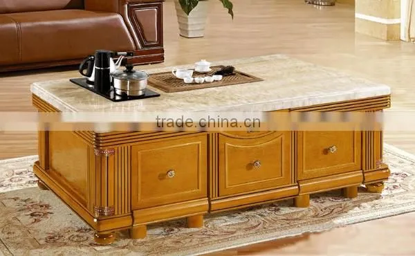 Multifunctional acrylic coffee table with chair and drawer