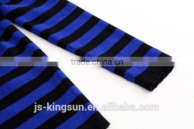 JS--11016B have three colors in-stock turtle neck striped women knit sweater