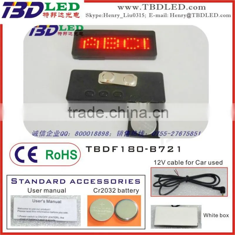 mini led message board/mini led name card screen/LED Rechargeable display/fashion mini led nameplate