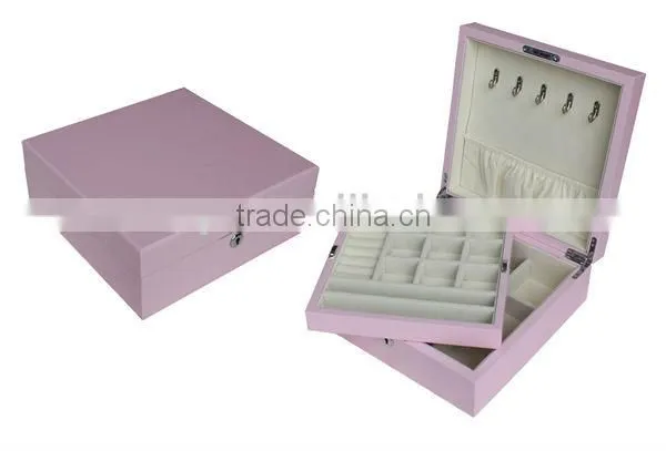 Spray painted pink wooden jewelry box
