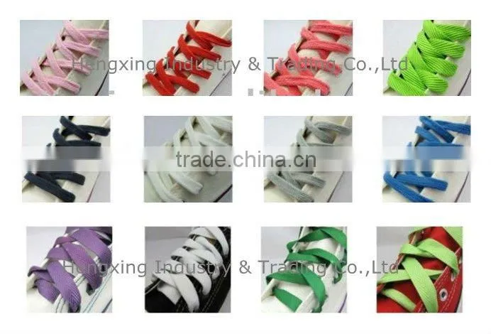 Flat simple color shoelace