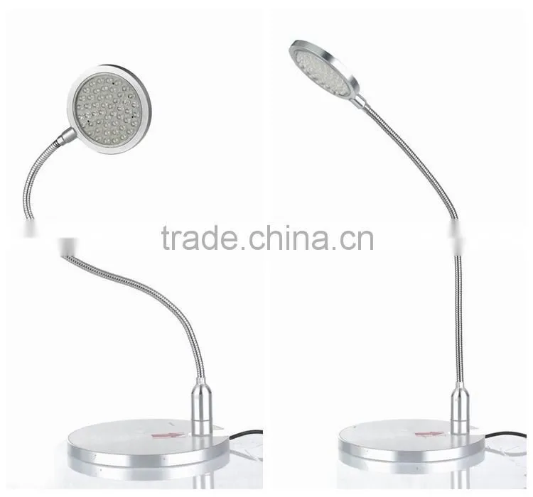 48 led power flexible neck aluminium led lamp, led desk lamp with touch switch