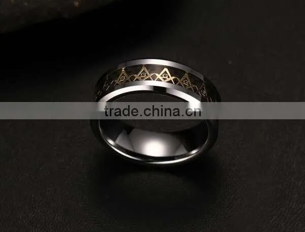 Vintage logo engraving masonic ring, generous masonic logo men's rings