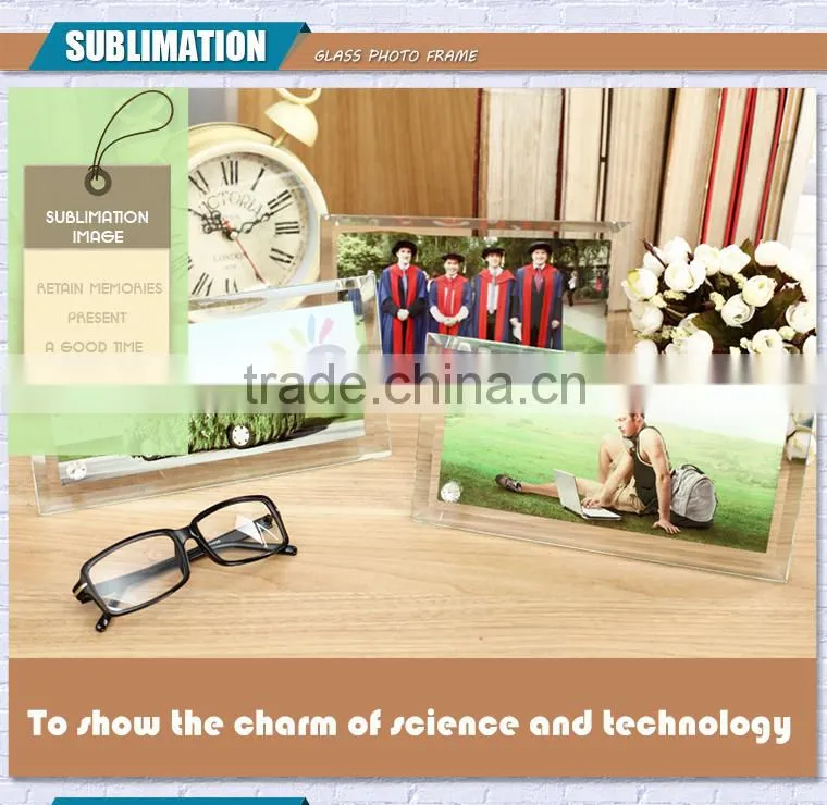 hot sale sunmeta sublimation glass photo frame with display stand BL-08