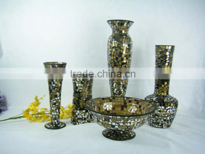 glasswae, mosaic glass vases