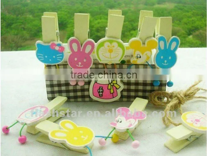 2013 Hot Sell Promotional wooden cartoon clip