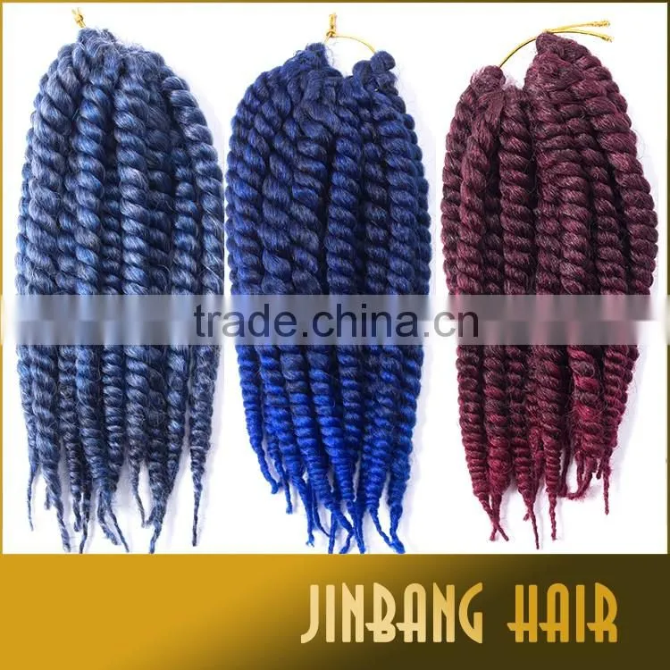 New premium synthetic hair extension ombre color 2x havana mambo twist crochet braid hair