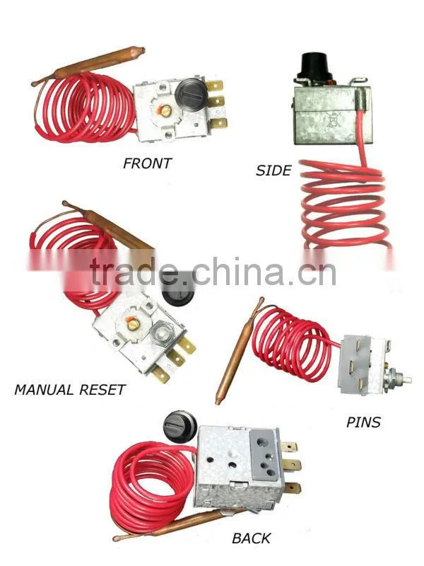 Manual reset capillary thermostat