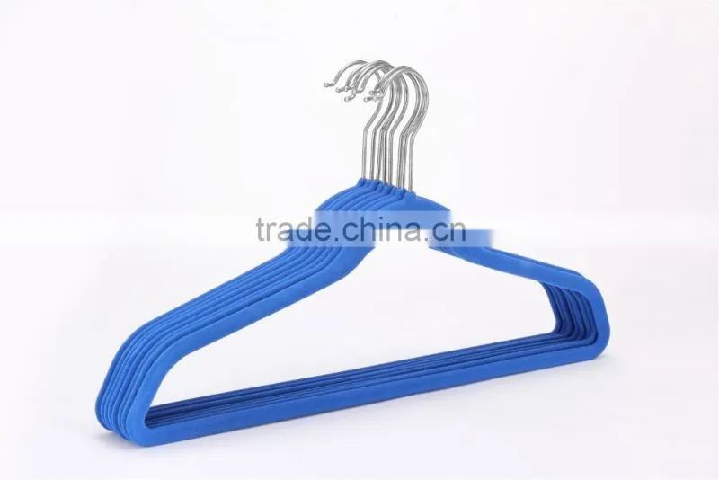flocked clothes hanger with shoulder pads HM-010