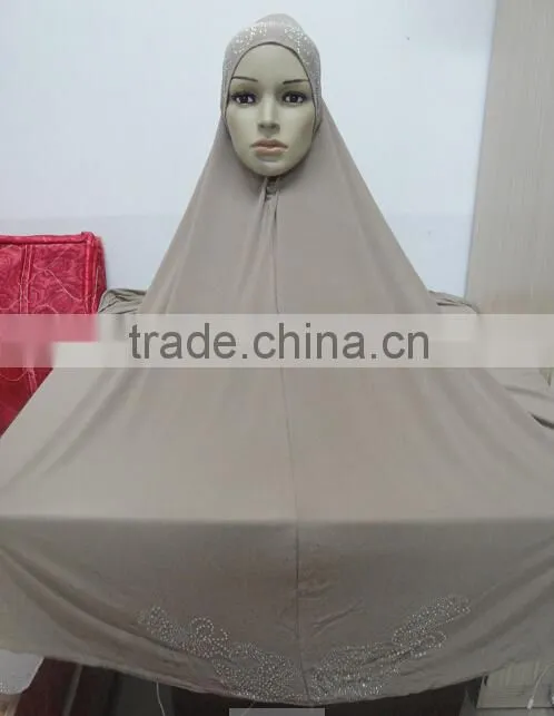 H302 new style big size hijab with stones,no stiff on front,pray hijab