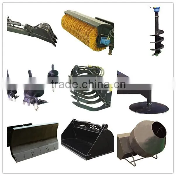 attachment for skid steer loader, skid steer loader with attachments