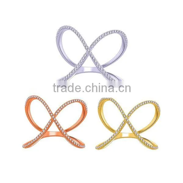 Sterling Silver Criss Cross Rings,Solid Silver X Knuckle Rings