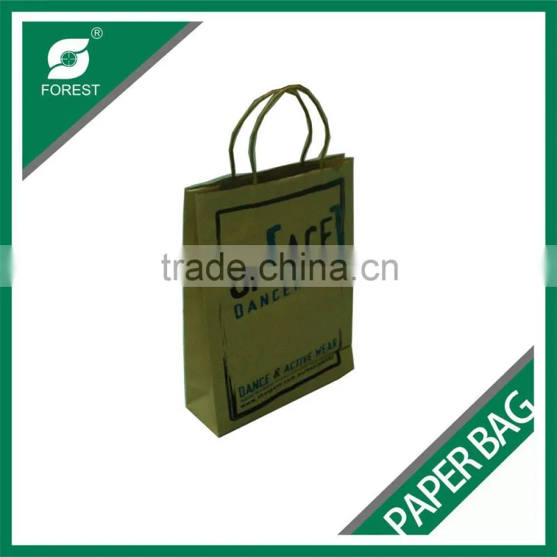 PE COATED KRAFT PAPER BAG WITH HANDLE DISPOSABLE FOOD PACKING BAGS WITH CUSTOM PRINT