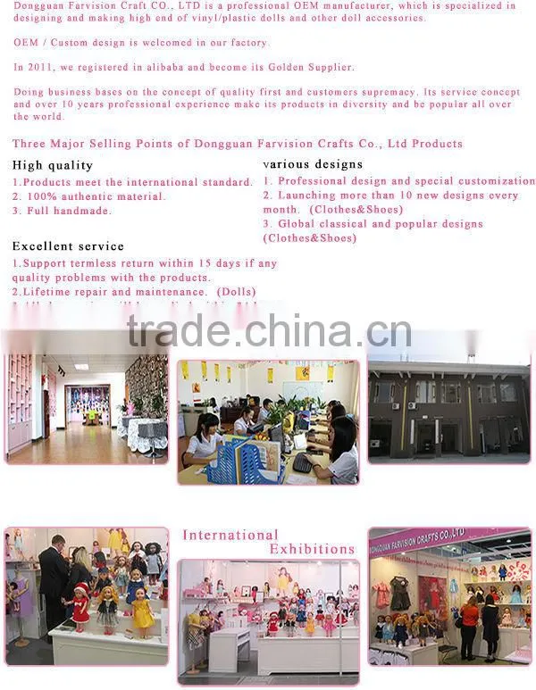 Hard vinyl dolls made in China 18'' doll toys models